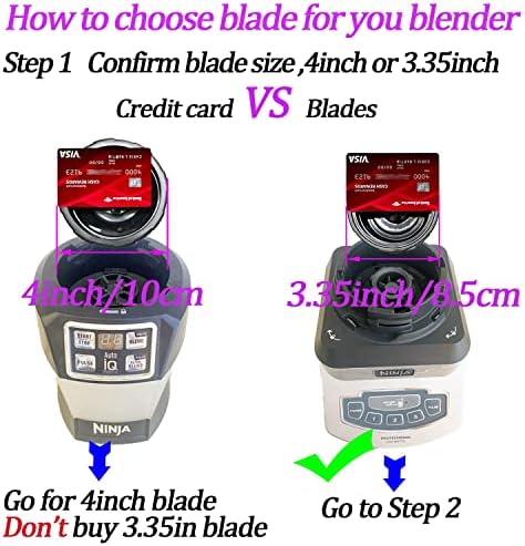 [UPGRADE] 6-Fin Male Blender Blade Replacement Parts for Nutri Ninja Blender BL660 BL770 BL780 BL740 etc.(Small 3.35inch blade)