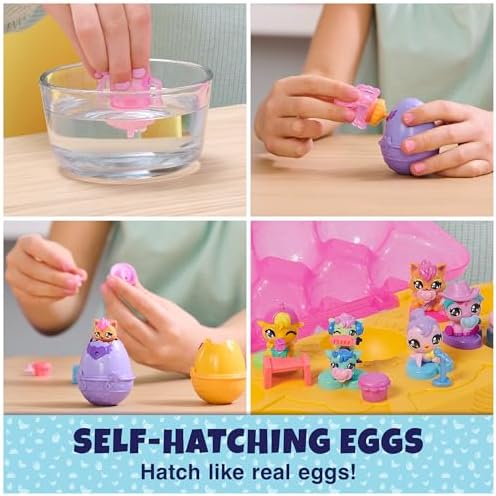 Hatchimals Alive, Pink & Yellow Egg Carton Toy with 6 Mini Figures in Self-Hatching Eggs, 11 Accessories, Kids Toys for Girls and Boys Ages 3 and up