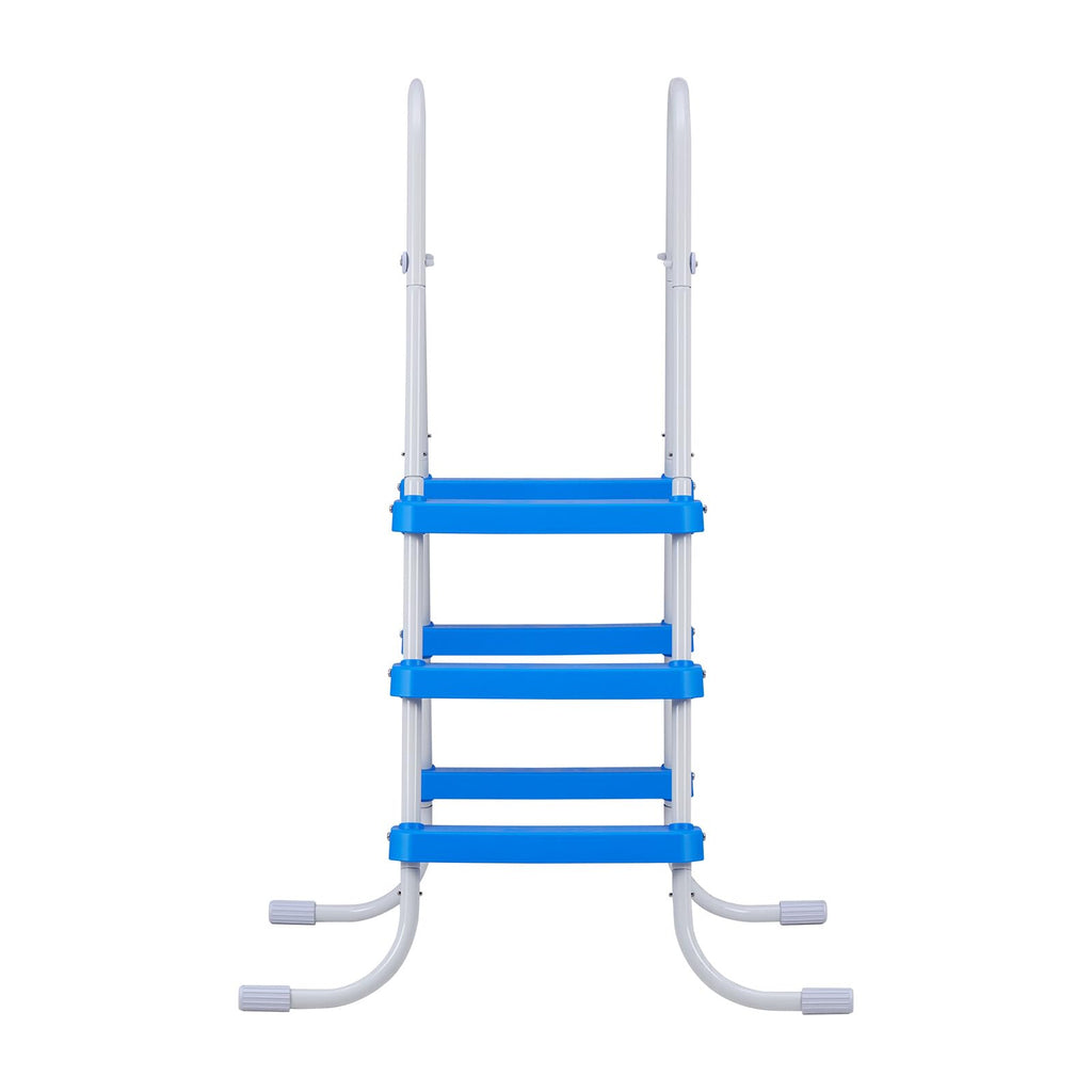 VEVOR Above Ground Pool Ladder, 3-Step Steel A-Frame Swimming Pool Stairs for 36 in High Wall, 300 lbs Capacity Entry/Exit Steps with Secure Non-Slip Sturdy Wide Step, Easy Setup, White & Blue