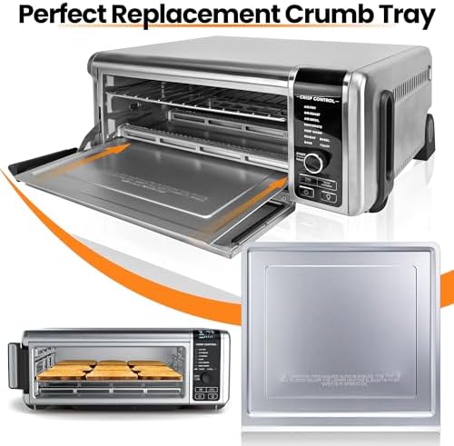 Crumb Tray Replacement for Ninja Foodi SP101 SP151 Air Fryer Oven with 4 Pcs Teflon Mats, Air Fryer Accessories for Ninja airfryer Toaster Oven