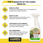 HARRIS Neem Oil Spray for Indoor and Outdoor Plants, Cold Pressed Ready to Use, 20oz