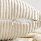 MIULEE Pack of 2 Corduroy Pillow Covers Soft Soild Cushion Cases Decorative Square Christmas Throw Pillow Covers Cream White Pillowcases for Sofa Bedroom Car 20 x 20 Inch 50 x 50 Cm