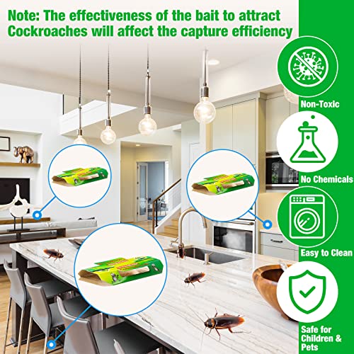 Qualirey 80 Pack Roach Killer Sticky Roach Traps Glue Cockroach Killer Indoor Home Cockroach Trap for Indoor Home Bug Insect Pest Control 8.66 x 7.6 Inch
