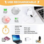 Dog Collar Light, 4 Modes Dog Lights for Night Walking, Rechargeable Pet Collar LED for Nighttime Clip on, IP68 Waterproof Pet Walking Accessories-2 Pack(White)
