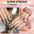 Makartt Champagne Nail Rhinestone with Gel Nail Glue for Gems 15ML Strong Adhesive Nail Rhinestone Glue Round & 3D Shape Flatback Nail Crystal Diamond for Nail Charm Accessories Jewels Decoration