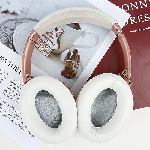 Earpads for Bose QuietComfort 45 QC45 QC35 ii QC35 Lambskin Leather Ear Cushions Professional Headphones Replacement Ear Pads with Noise Cancelling Memory Foam White