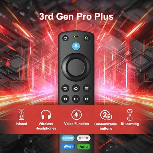 Replacement Voice Remote (3rd Gen Pro Plus) Fit for Fire-TV-Stick/TV Cube and for Insignia/Toshiba/Pioneer AMZ Fires-Smart-TVs