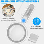 Arsir Rechargeable Magnifying Glass with Light, 30X 4.7IN Handheld Large Lightweight Lighted Magnify Lens 21 LED 3 Modes Illuminated Book Magnifier for Kids,Seniors,Reading,Inspection,Coin,Jewelry