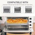 2Pack Air Fryer Accessories Basket and Tray for Cuisinart TOA-60 TOA-65 TOA-70, 12.3"x11" Nonstick Stainless Steel Baking Sheet 360°Heating Grilling Oven Air Fryer Basket for Family BBQ Party Cooking