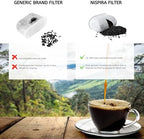 12 NISPIRA Replacement Activated Charcoal Water Filters for Cuisinart Coffee Machines, Compared to Cuisinart DCC-RWF