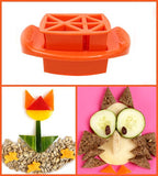 FunBites Food Cutter Green Squares/Pink Hearts/Orange Triangles, Sandwich Cutter for Kids, Bento Lunch Box Accessory Cuts Food into Bite-Size Shapes, Great for picky eaters.