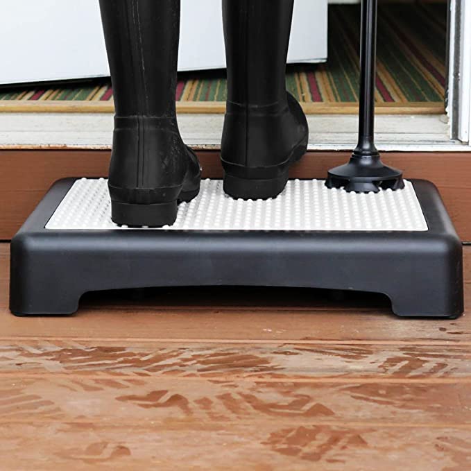 Evelots Mobility Low Step Stool for Seniors - Sturdy Half Step Large Platform for Adults, Elderly - Up to 425 Pounds - Nonslip - Indoor & Outdoor - Lightweight - Stairs, Bed, Bathtub, Shower, Car