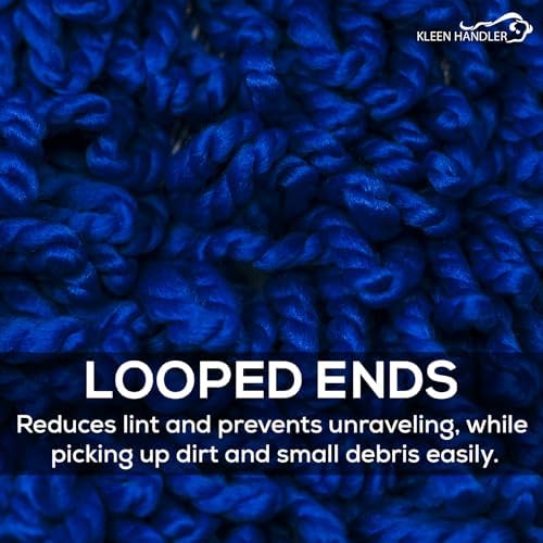 KLEEN HANDLER 6 Pack of 36 Inch Microfiber Dust Mop, Large Washable Commercial Dust Mop, Sweeper, Janitorial Dust Mop Head Replacement, Push Mop Broom, Blue