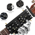 Guitar Chord Presser - Guitar Aid Chord Trainer for Beginners, Guitar Chord Helper Practice Tool with 6 Picks & Capo, Portable Guitar Assisted Learning Tools Kit Accessories for Acoustic Guitars