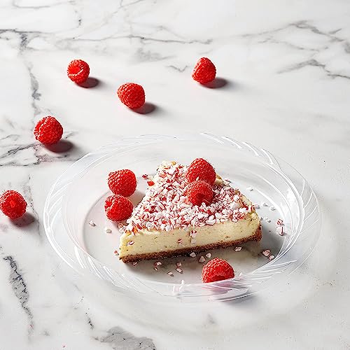 Munfix 200 Clear Plastic Plates Set - 7 Inch Plastic Dessert/Salad Plates, Disposable Plates Bulk Pack, Party Plates for BBQ, Picnic, Parties, Travel and Events, Microwavable Recyclable