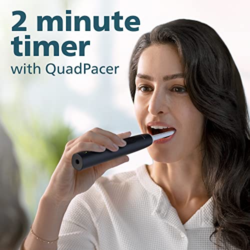 Philips Sonicare 4100 Electric Rechargeable Power Toothbrush, Black, with Genuine Philips Sonicare Optimal Plaque Control Replacement Toothbrush Heads, White, 3 Pack