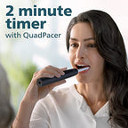 Philips Sonicare 4100 Electric Rechargeable Power Toothbrush, Black, with Genuine Philips Sonicare Optimal Plaque Control Replacement Toothbrush Heads, White, 3 Pack