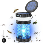Solar Bug Zapper Outdoor,Cordless Rechargeable Mosquito Zapper, 4200V High Power,Waterproof,Electric Fly Zapper Zapper for Outdoor Home Garden Patio Backyard (3, Black-Dual mode)