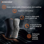 INCREDIWEAR Knee Sleeve, Grey, Large