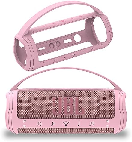 Silicone Cover Case for JBL Flip 6 Portable Bluetooth Speaker, Protective Carrying Holder for JBL Flip 6 Speaker Accessories (Pink Case)