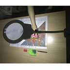 5D Diamond Painting Tools Magnifier LED Light with Clamp, Folding Design with 1 Glass Lens 4X & 6X Magnifier
