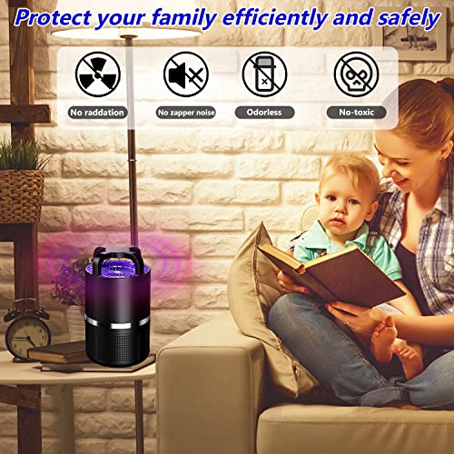 Fruit Fly Traps for Indoors, Indoor Bug Zapper, Mosquito Trap, Gnat Traps for House Indoor, Insect Trap with 5 Sticky Glue Boards, Black