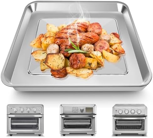 Air Fryer Tray Replacement for Cuisinart TOA-60 TOA-65 TOA-70 Toaster Air Fryer Convection Oven, 12.2 * 11'' Non-stick Mesh Air Fryer Steel Basket Wire Rack Accessories Parts, Dishwasher Safe