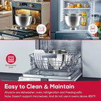 5QT Stainless Steel Mixer Bowl with Cover - Compatible with KitchenAid Tilt-Head Stand Mixers 4.5-Quart (4.3 L) & 5-Quart (4.7 L), Replacement Mixing Bowl with Splash-Proof Lid Set for Dishwasher Safe