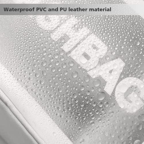 DAPOWER Travel Toiletry Bag for Women and Men, Matte Translucent Toiletry Bag with Handy Handle, Makeup Cosmetic Organizer Bag for Travel Toiletries Accessories (White)