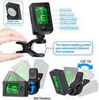 Guitar Tuner, Guitar Accessories with Guitar Picks, Guitar Capo, Capo for Acoustic Guitar, Bass, Buzzing-Free, Quick Release, Guitar Tuner Clip on for Guitar, Violin, Bass, Ukulele Chromatic