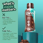 OWYN Only What You Need Vegan Protein Shake, 20g Plant Based Protein from Organic Pumpkin seed, Organic Flax oil, Pea, Prebiotics, Gluten and Soy Free (Dark Chocolate, 24 Pack)