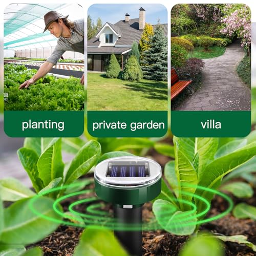 10pk Solar Upgrade Mole Repellent for Lawns Gopher Repellent Ultrasonic Powered Mole Repellent Deterrent Snake Repeller Mole Repellent Outdoor Lawns Garden Yard All Pests Stakes Chaser Sonic Spikes