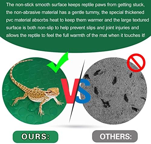 Bearded Dragon Tank Accessories, Reptile Terrarium Carpet Soft Thickening Substrate for Snake, Tortoise, Leopard Gecko, Lizard, Iguana, Non-Adhesive Reptile Habitat Bedding
