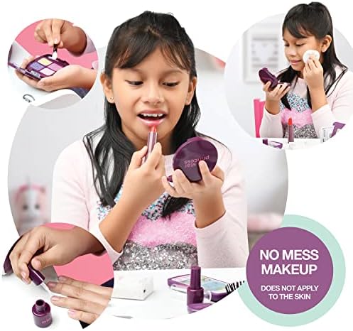 Little Girls Purse with Accessories and Pretend Makeup for Toddlers - My First Purse Set Includes Handbag, Phone, Wallet, Play Makeup and More Pretend Play Toys for Girl Age 3 +