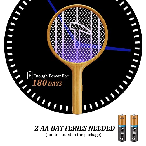 Endbug 2 in 1 Bug Zapper Racket, Dual Modes Electric Fly Swatter with Purple Attracting Light, Hangable Mosquito Zapper, Handheld Fly Zapper for Indoor & Outdoor (Not Rechargeable)