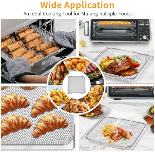 Air Fryer Basket for Ninja Foodi 13 in 1 SP351 SP301 SP201 Air Fry Countertop Toaster Oven, 13.5''×12.3'' Air Fryer Accessories Replacement Parts Wire Rack Grill Racks Tray