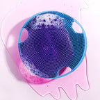Boie USA Flat Body Scrubber - Soft Silicone-Like Exfoliating Shower Scrubber & Body Cleansing Brush - Stick-to-Wall Loofah Replacement - Antimicrobial Body Exfoliator for All Skin Types - Mint