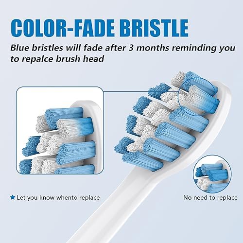 Replacement Toothbrush Heads Compatible with Philips Sonicare and More Click-on Handles 8 Pack Blackwhite