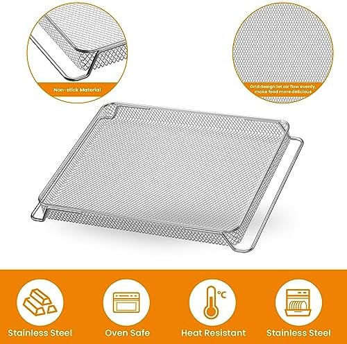 for Ninja Foodi Replacement Air Fryer Oven Basket, Original Replacement Baking Trays for NINJA DT201 DT251 Foodi Digital Air Fryer Oven, Mesh Basket, Ideal Accessories for Frying and Dehydrating