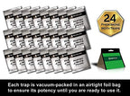 MaxGuard Pantry Moth Traps (24 Pack) with Extra Strength Pheromones | Non-Toxic Sticky Glue Trap for Food and Cupboard Moths in Your Kitchen | Trap and Kill Seed Grain Flour Meal Moths Pests |