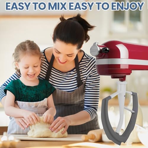 6 Quart Flex Edge Beater for KitchenAid Bowl-Lift Stand Mixers With Silicone Edges For Kitchen Aid Accessories and Attachments