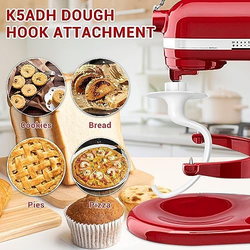 K5ADH Dough Hook for KitchenAid 6 Quart Bowl-Lift Stand Mixer, Dough Hook Replacement for KitchenAid Professional 600 Series Mixers, White
