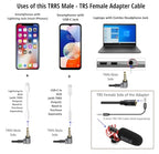 ienza Replacement SC4 TRS-TRRS, TRS 3.5mm Female to TRRS Male Rode Movo BOYA Recording Microphone Adapter Cable Cord for iPhone, Smartphone & Other Devices