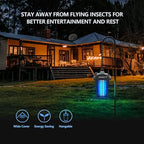 BANPESTT Bug Zapper Outdoor, Mosquito Zapper with Dusk-to-Dawn Light Sensor, Waterproof Fly Zapper, Electric Mosquito Killer for Home, Patio, Backyard（Black）