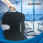 Sleepavo Office Chair Cushion - Seat Cushion for Tailbone Pain Relief - Butt Pillow for Coccyx, Sciatica, and Lower Back Pain - Orthopedic Chair Pad for Lumbar Support in Office Desk, Car, Airplane