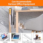 LUKETURE Desk Side Storage, Laptop Holder with Cable Management Tray, 2 in 1 Steel Under Desk Laptop Mount, Table Organization, Space Saving Table Accessories for Office and Home (White)