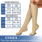 CHARMKING Compression Socks for Women & Men (8 Pairs) 15-20 mmHg Graduated Copper Support Socks are Best for Pregnant, Nurses - Boost Performance, Circulation, Knee High & Wide Calf (L/XL, Nude)