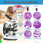 40X-2000X Microscopes for Kids Students Adults, with Microscope Prepared Slides 30p, 2.0 mp Camera, Microscope Accessories, Phone Adapter, Microscopes for School Laboratory Home Education