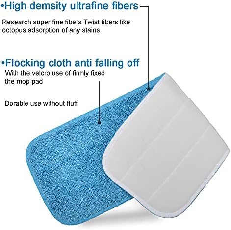 Microfiber Replacement Mop Pads, 18" x 6" Wet & Dry Home & Commercial Cleaning Refills, Colorful Reusable Floor Mop Pads, Washable Floor Cleaning Pads, 6 Pack