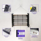 Electric Bug Zapper, Powerful Flying Insect Mosquito Killer w/ 20W Blue Light Attract, Plug-in Pest Control Machine for Moth, Fruit Fly, Fungus Garage Bug Catcher/Eliminator/Trap/Shocker